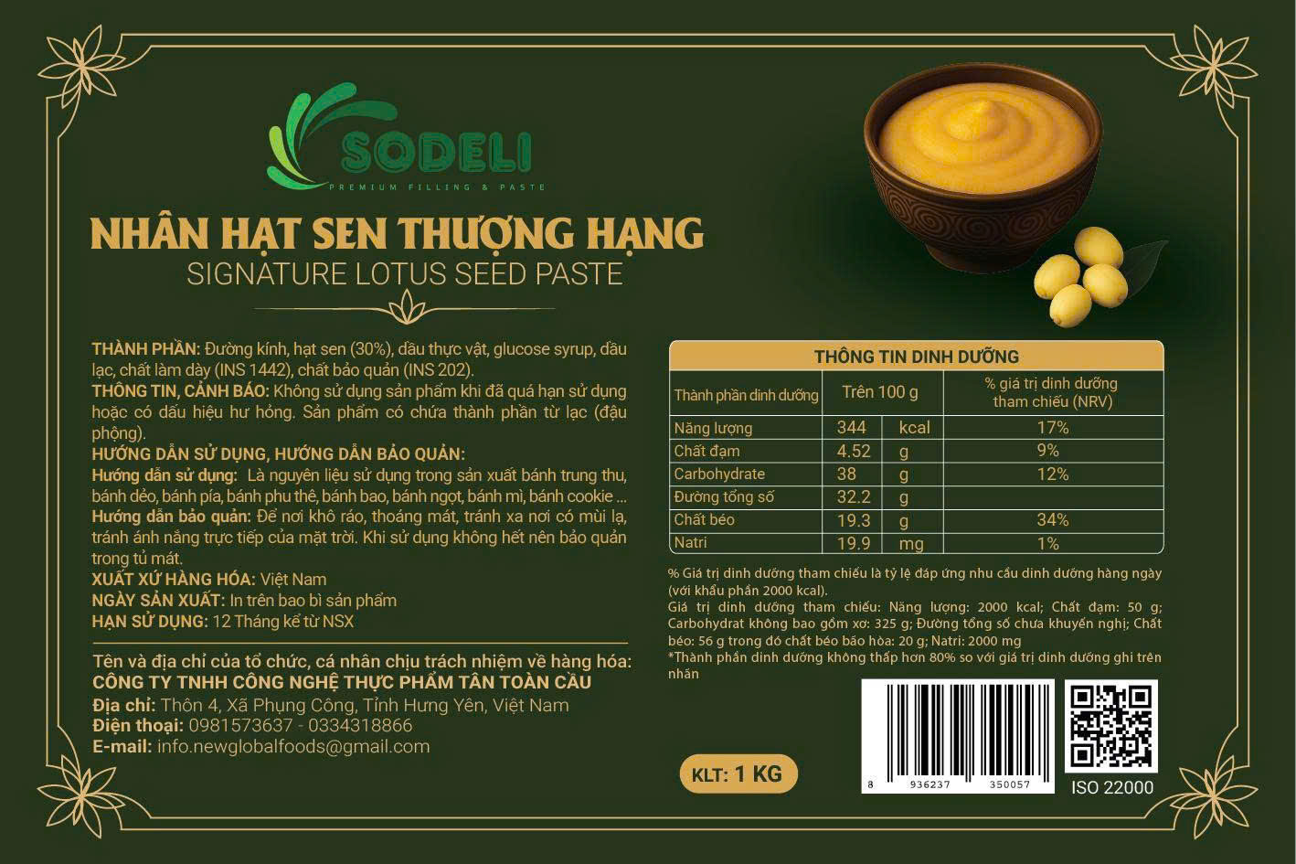 Thông tin sản phẩm Nhân bánh trung thu hạt sen thượng hạng Thông tin sản phẩm Nhân bánh trung thu hạt sen thượng hạng