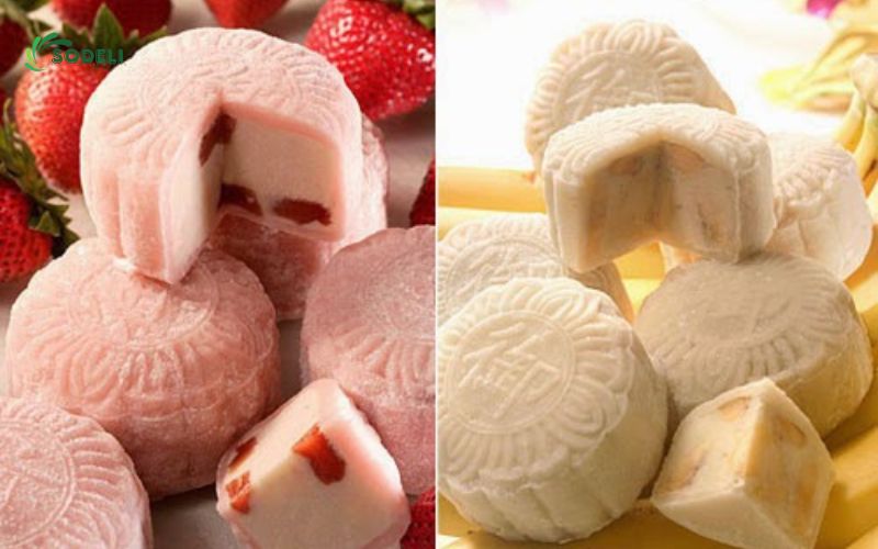 kết hợp nhân bánh trung thu trái cây với vỏ bánh kết hợp nhân bánh trung thu trái cây với vỏ bánh
