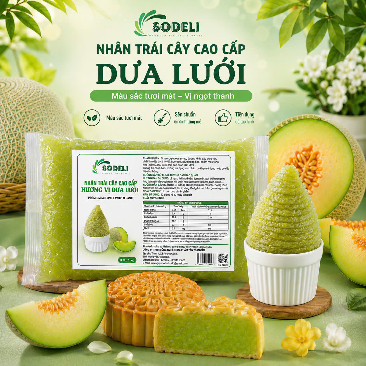 Nhân trái cây cao cấp hương vị dưa lưới Nhân trái cây cao cấp hương vị dưa lưới