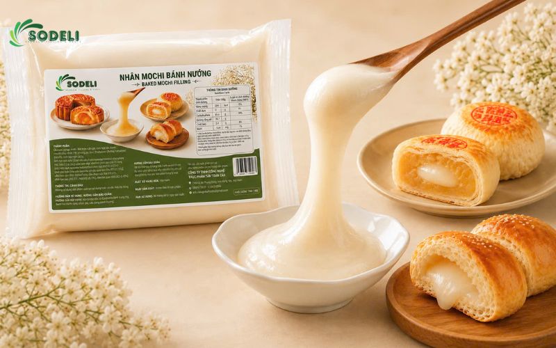 Ứng dụng của nhân bánh trung thu Mochi bánh nướng