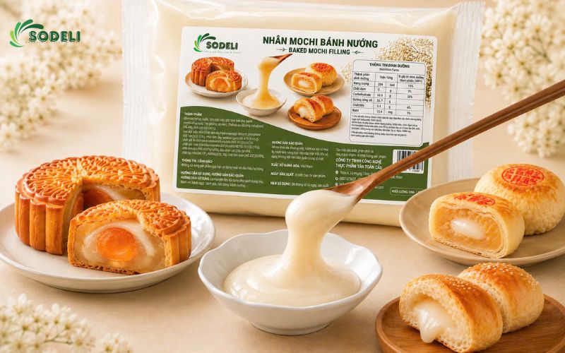Đặc điểm nổi bật của nhân Mochi bánh nướng