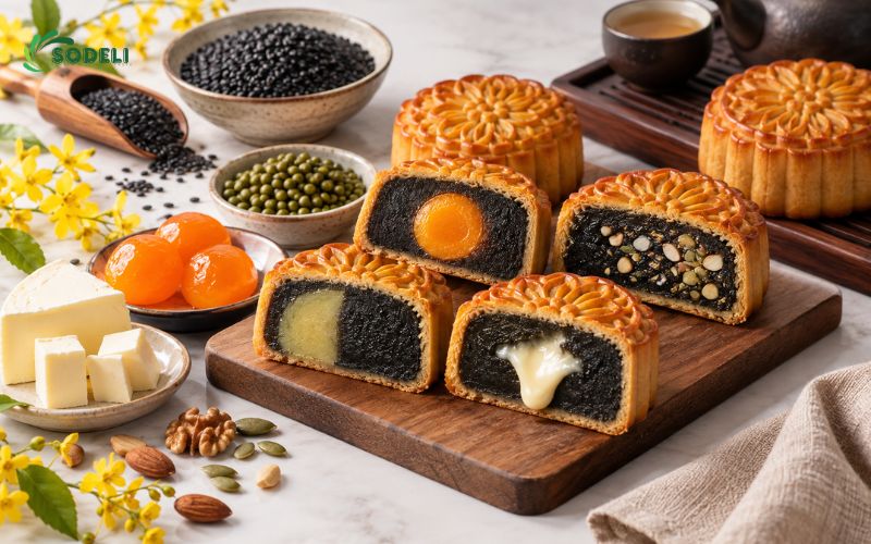 biến tấu nhân mè đen bánh trung thu dễ ứng dụng biến tấu nhân mè đen bánh trung thu dễ ứng dụng