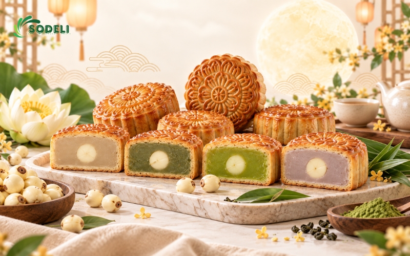 Nhân bánh trung thu trái cây và hạt sen 3