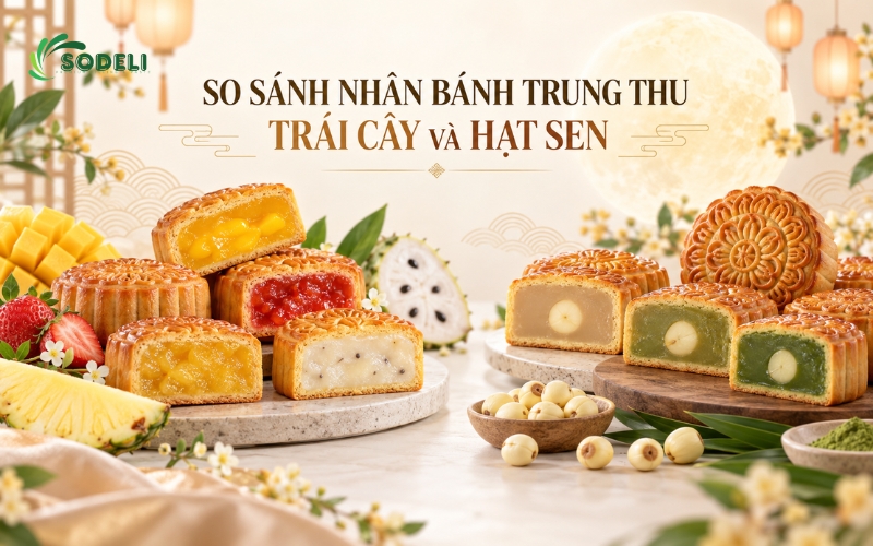 Nhân bánh trung thu trái cây và hạt sen