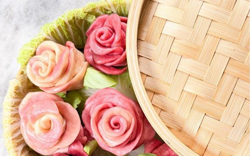 Bánh bao nhân hạt sen nụ hồng ngọt ngào